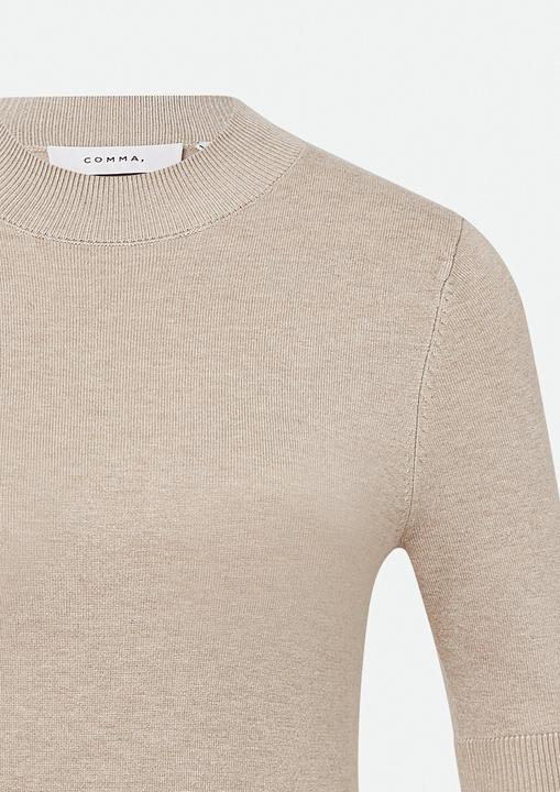 Produktbild Comma Strickpullover Kurzärmeliger Feinstrickpullover mit angedeutetem Stehkragen- (46)