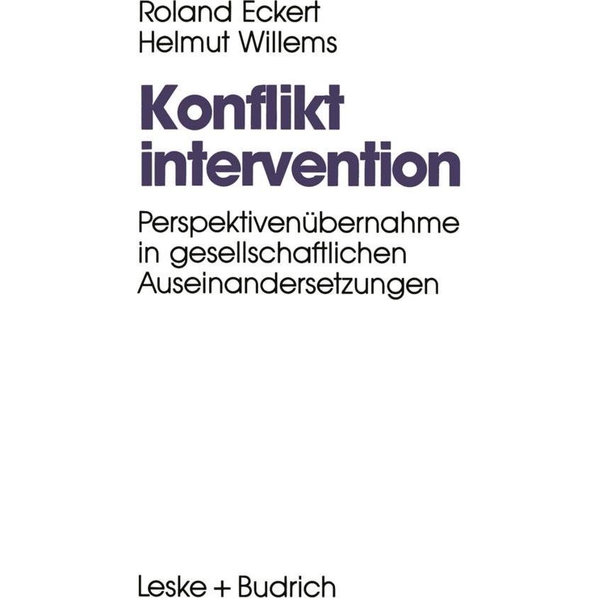 Konfliktintervention, Fachbücher von Roland Eckert