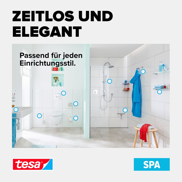 Produktbild tesa SPAA Duschabzieher inkl. Klebelösung ohne Bohren