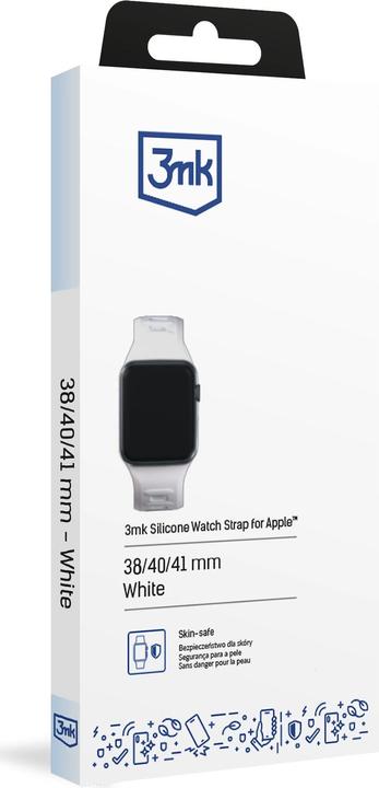 Produktbild 3MK Silicone Watch Strap biały/white dla Apple Watch 38/40/41mm (Silikon, Edelstahl)