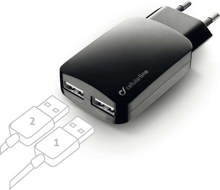 Cellularline Caricatore USB Dual Ultra (15 W)