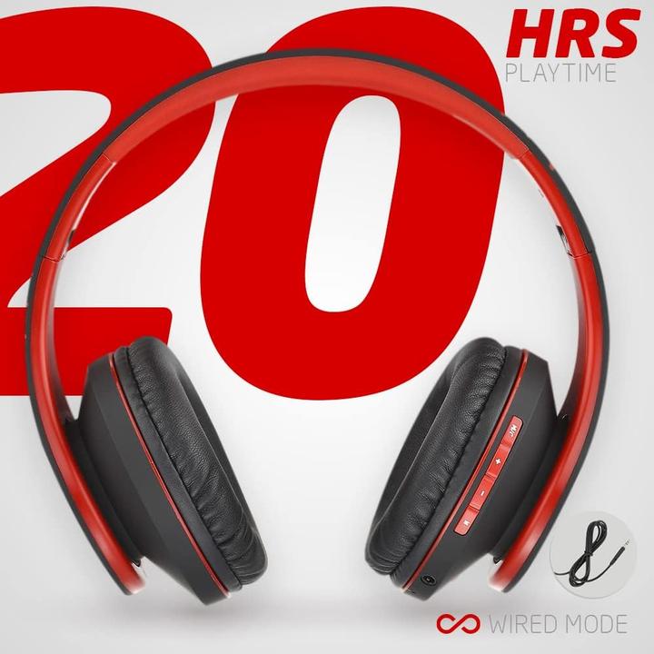 Image du produit PowerLocus Casque sans fil P2 (noir-rouge) (20 h, Sans fil, Filaire)