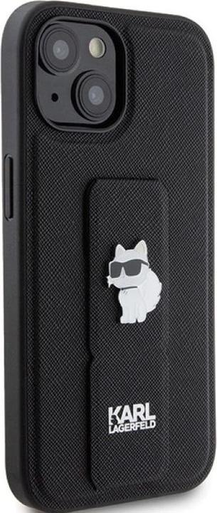 Produktbild Karl Lagerfeld KLHCP15SGSACHPK iPhone 15 6.1" czarny/black hardcase Gripstand Saffiano Choupette Pin (Apple iPhone 15)