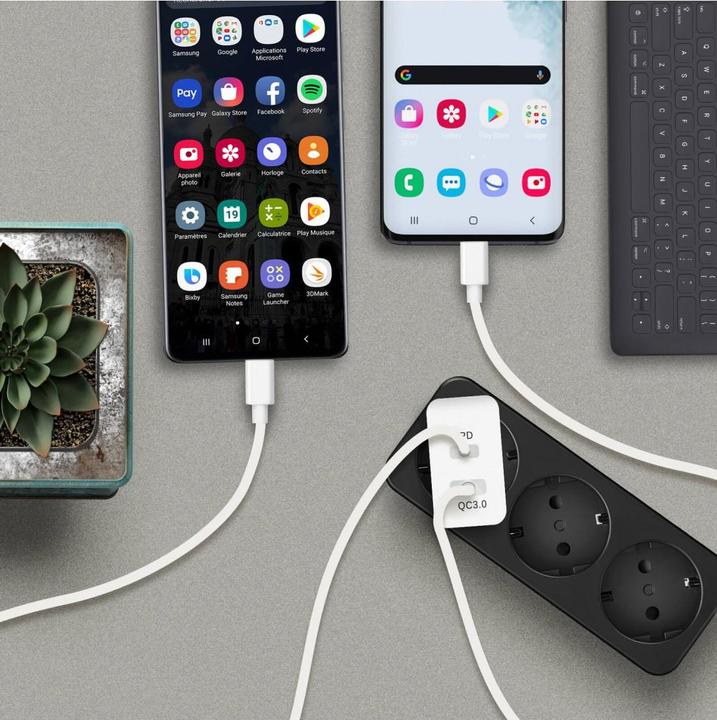 Image du produit Akashi 38W double USB-A QC 3.0 + USB-C PD (20 W, 1 portion)