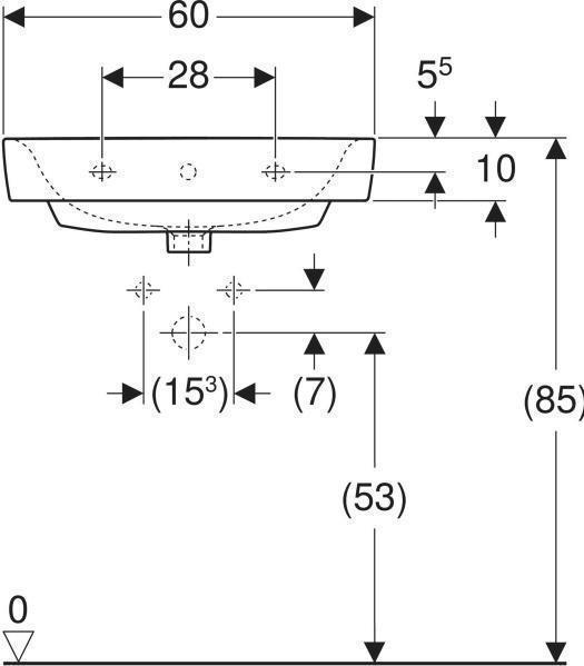 Image du produit Geberit Plan de toilette Renova Plan 60 cm blanc 501636001 (480 mm, 600 mm)
