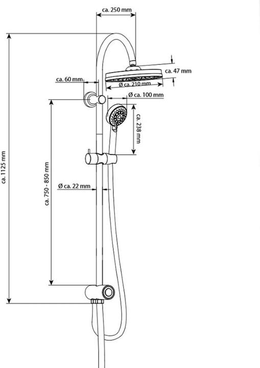 Actual product image Schütte Bathroom rain shower NIAGARA RAIN overhead shower set chrome shower system rain shower 60600