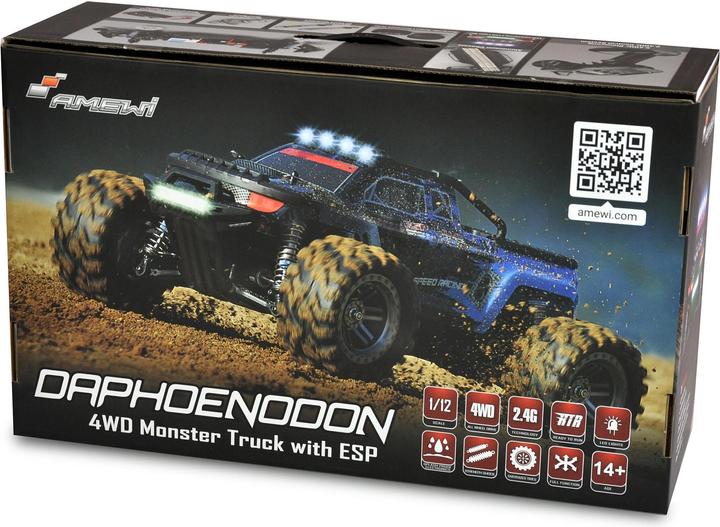 Productafbeelding Amewi RC auto Daphoenodon Monster Truck LiIon 2000mAh blauw/14 (RTR Gereed voor gebruik)