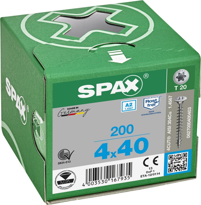 Produktbild Spax Spanplattenschrauben A2 (200 Schrauben pro Stück)