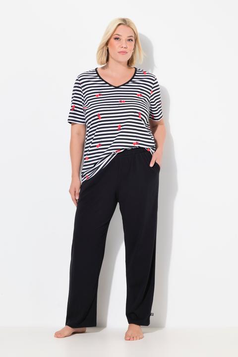 Produktbild Ulla Popken Pyjamahose, uni / Herzen, langes Bein