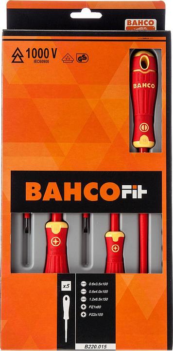 Produktbild Bahco 5pcs Insulated Scd Set Slot/Pz (Pozidriv-Kreuzschlitz (PZ))