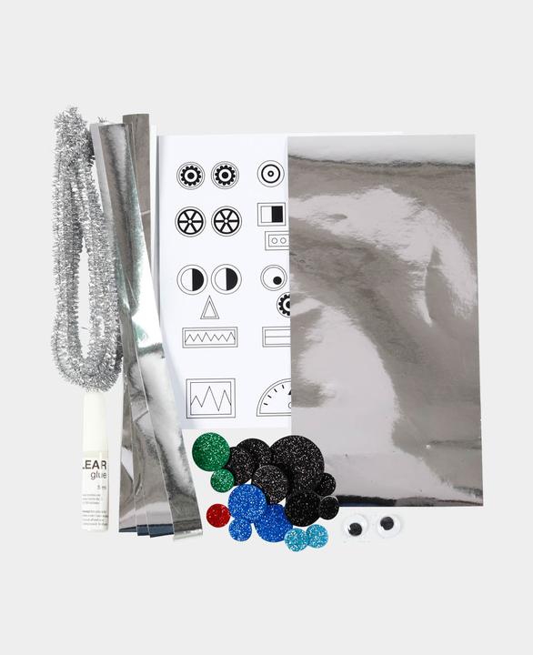 Image du produit Creativ Company Set de bricolage mini robot rouleau de papier toilette 7 pièces, argenté