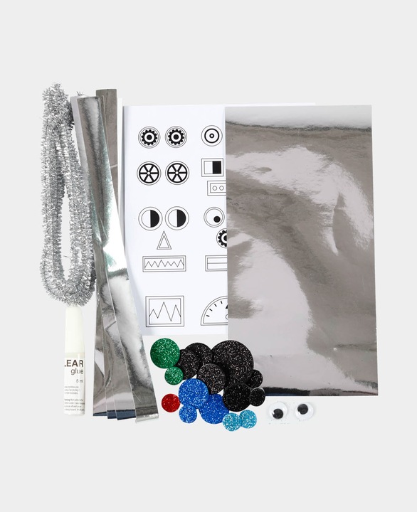 Produktbild Creativ Company Bastelset Mini WC-Papier-Rollen-Roboter 7-teilig, Silber