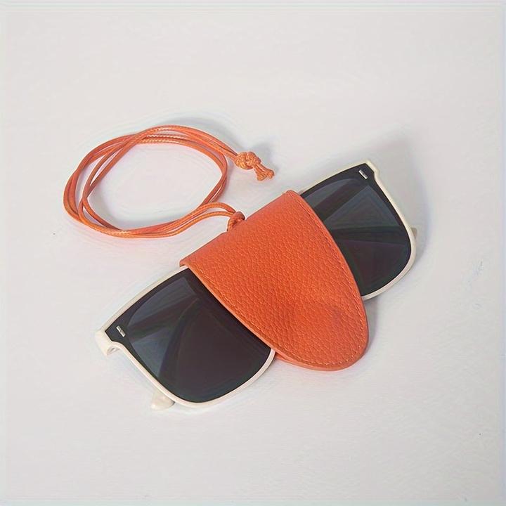 Actual product image Only-Bags.Store PU leather glasses case with neck strap - Portable magnetic sunglasses holder - Universal Fit