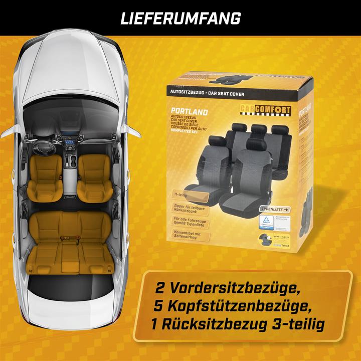 Actual product image CarComfort Car seat cover Portland grey