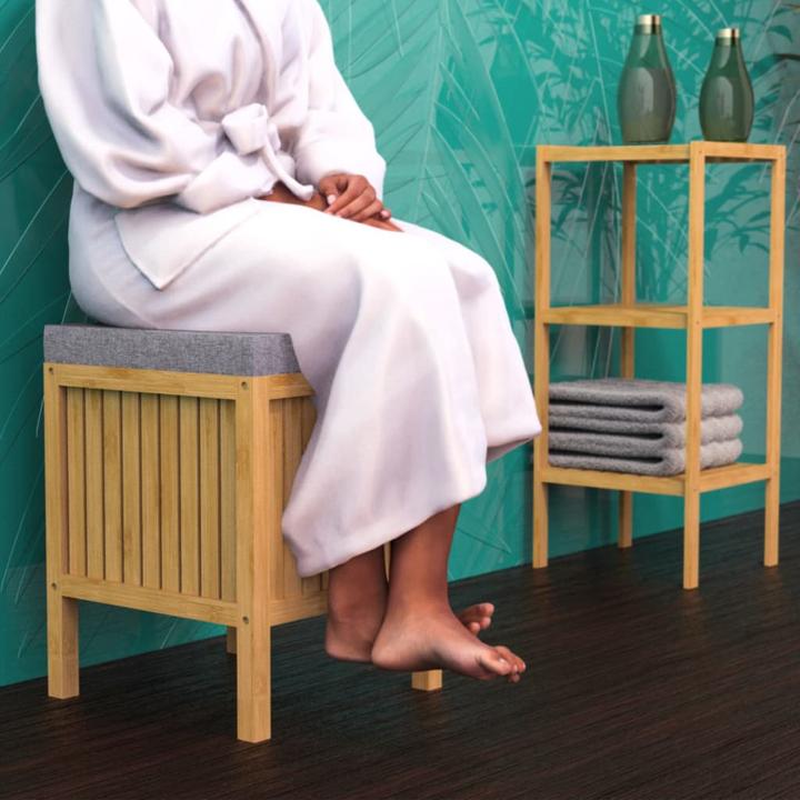 Actual product image Eisl Bambus Wäschekorb mit Sitzkissen