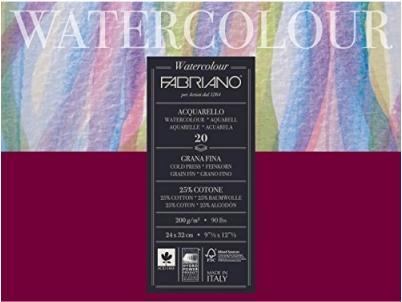 Produktbild Fabriano Aquarellblock 20 x 20 cm, 200g/m2, 20 Blatt (20 x 20 cm, Blanko)
