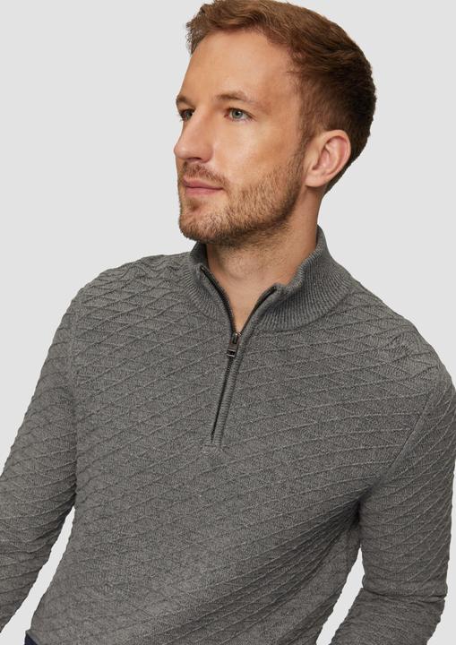 Produktbild s.Oliver Strickpullover Strukturierter Pullover mit Half-Zip (S)