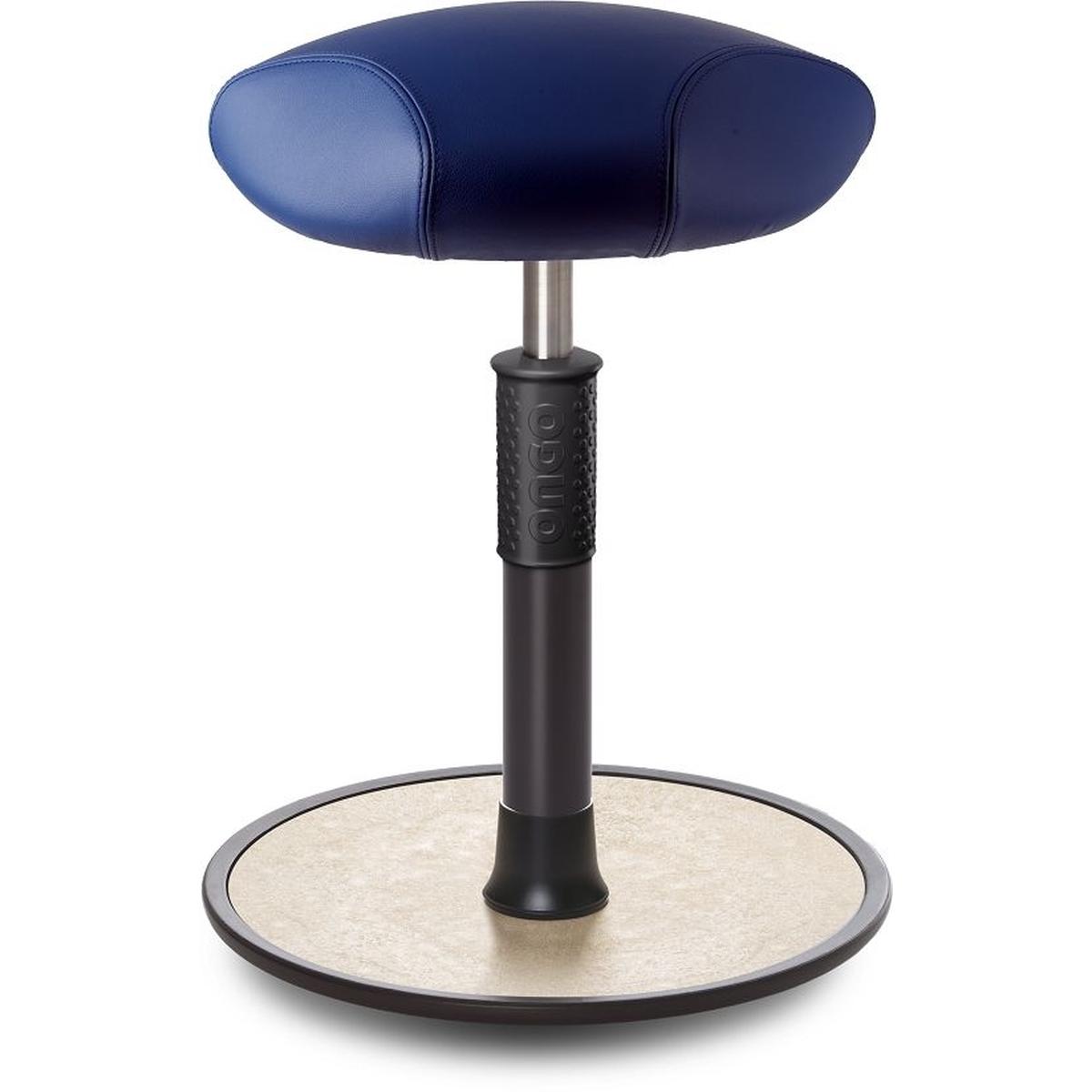 Ongo, Bürostuhl, Sitz- Stehhocker Free Regular Triangel Boxmark Leder blau schwarz /cremeweiss