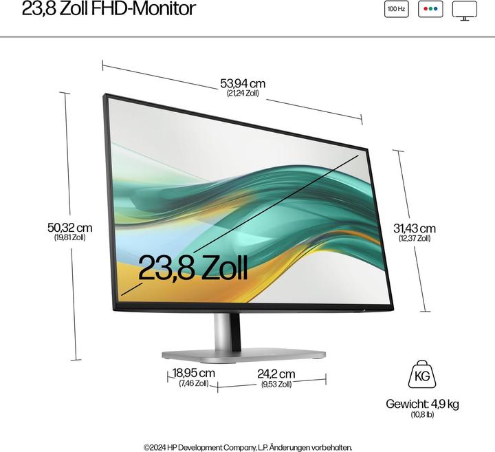 Image du produit HP Écran FHD 23,8 pouces Series 5 Pro - 524pf (1920 x 1080 pixels, 23.80")