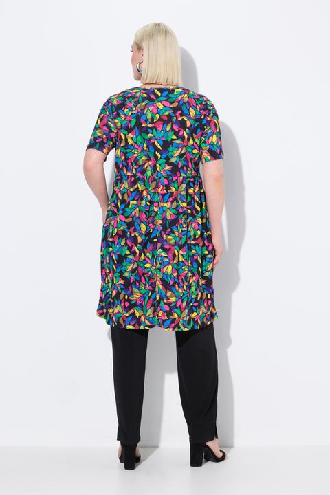 Actual product image Ulla Popken Matte Jersey Stained Glass A-Line Pocket Dress (62)