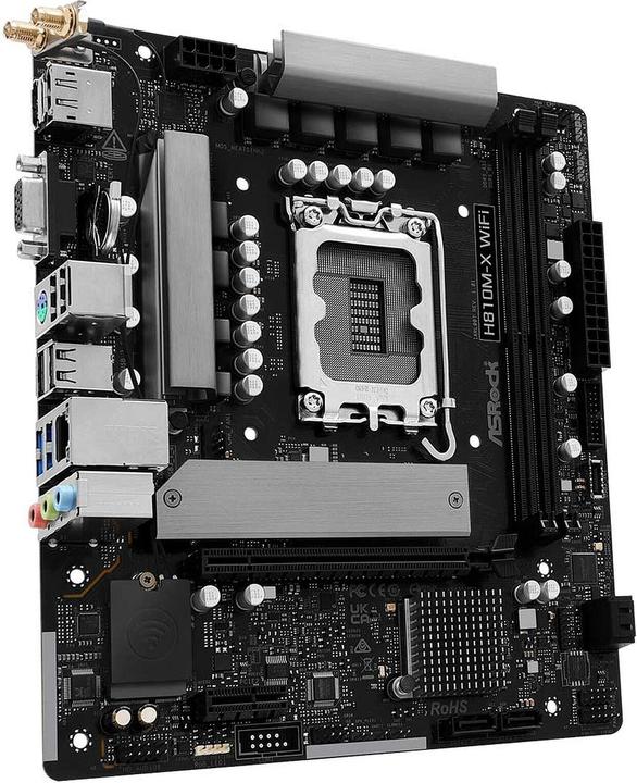 Productafbeelding AsRock MB Intel 1851 H810M-X WiFi (LGA 1851, Intel H810, Micro ATX (mATX))