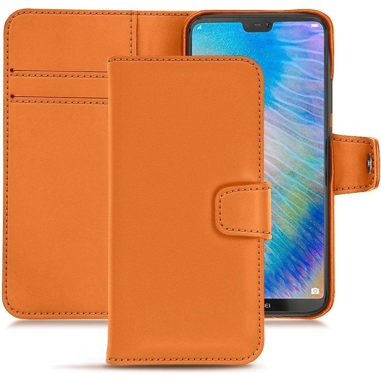 Noreve Lederschutzhülle Wallet (Huawei P20 Lite), Smartphone Hülle, Orange