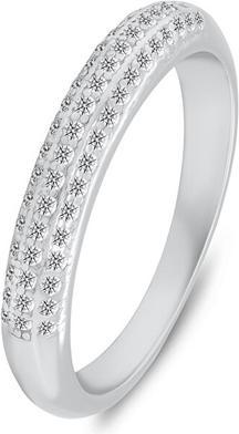 Immagine prodotto Brilio Silver - Silver ring with sparkling zircons RI135W - Circuit: 54 mm (54)