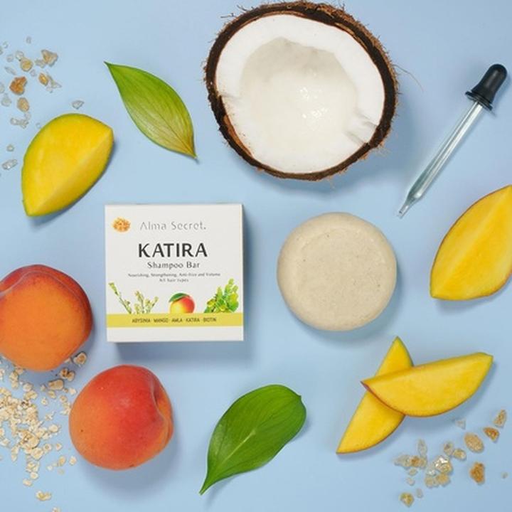 Actual product image Alma Secret Katira Bar Solid Shampoo Strengthening and Moisturizing Anti-Frizz Curly Method Shampoo Sulfate Para (Solid shampoo)