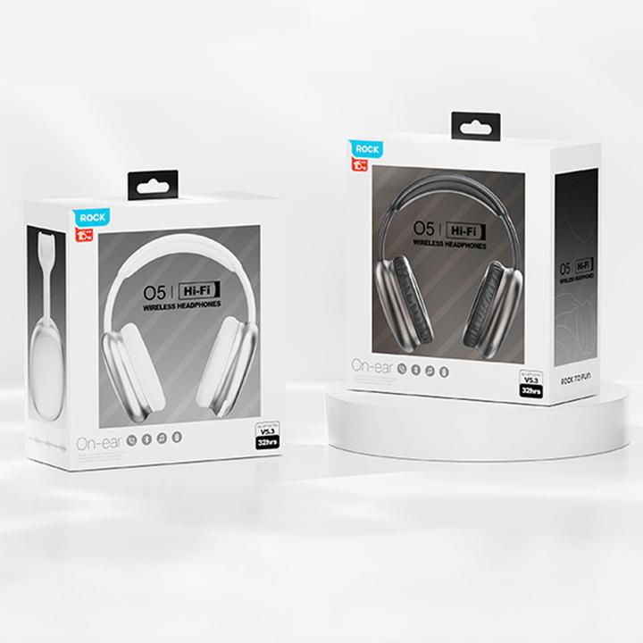 Produktbild Rock Kabellose On-Ear-Kopfhörer O5 grau (36 h, Kabellos)