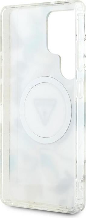 Produktbild Guess Etui Glitter Flowers Triangle Buttons MagSafe do Samsung Galaxy S25 Ultra biaÅy (Samsung Galaxy S25 Ultra)