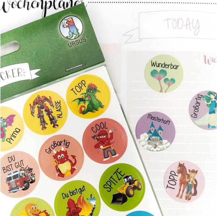 Actual product image Ursus Motif sticker motivation 96 pieces, Multicolor