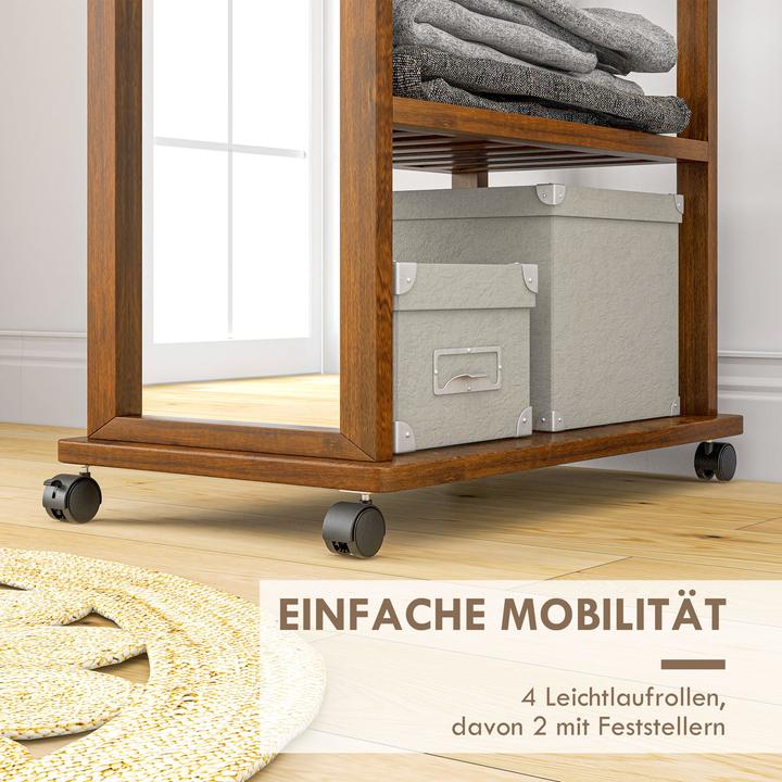 Actual product image Homcom Standing mirror with shelf and castors (60 x 36 x 170 cm)