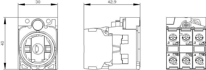 Produktbild Siemens Holder for 3 modules, plastic, 1NO