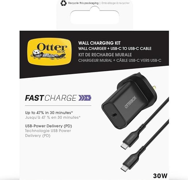 Produktbild OtterBox UK Schnellladegerät + USB-C Kabel 1m Bundle (30 W, 1 Port)