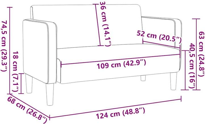 Produktbild vidaXL Zweisitzer-Sofa (2-Sitzer)