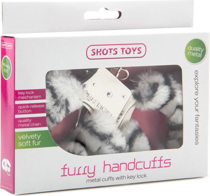 Actual product image Doc Johnson Furry Handcuffs - Zebra