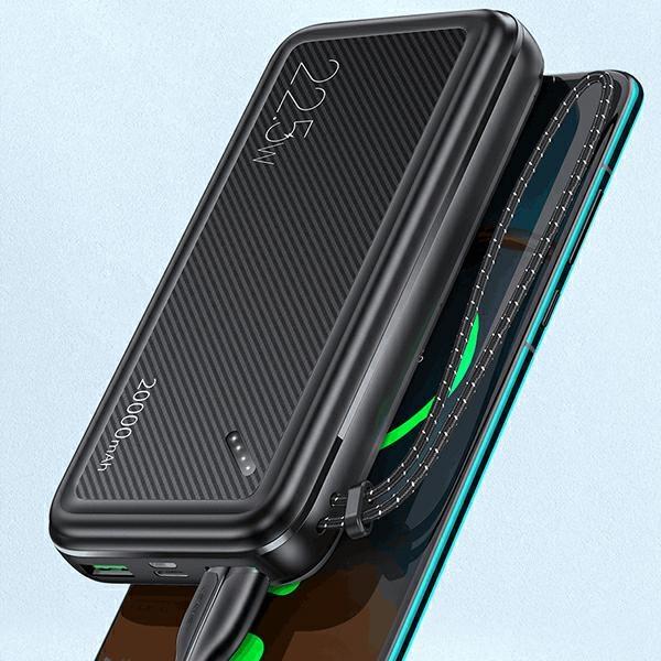 Actual product image Usams Powerbank PB60 20000mAh 22.5W 2xQC3.0+PD Fast Charge czarny/black 20KCD16801 (US-CD168) (20000 mAh, 22.50 W, 74 Wh)