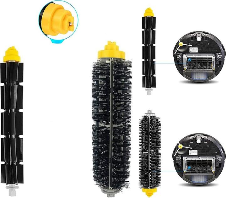 Immagine prodotto Werkstein Spazzole di ricambio e filtro Hepa per iRobot Roomba hoover 500/600 - set di pulizia (13 pezzi)