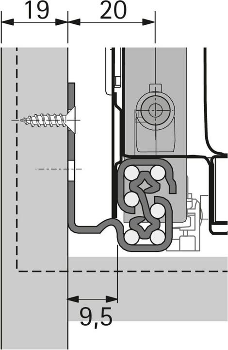 Image du produit Hettich QV6 30 SFD FL/470 EB 9,5 LI QG33327