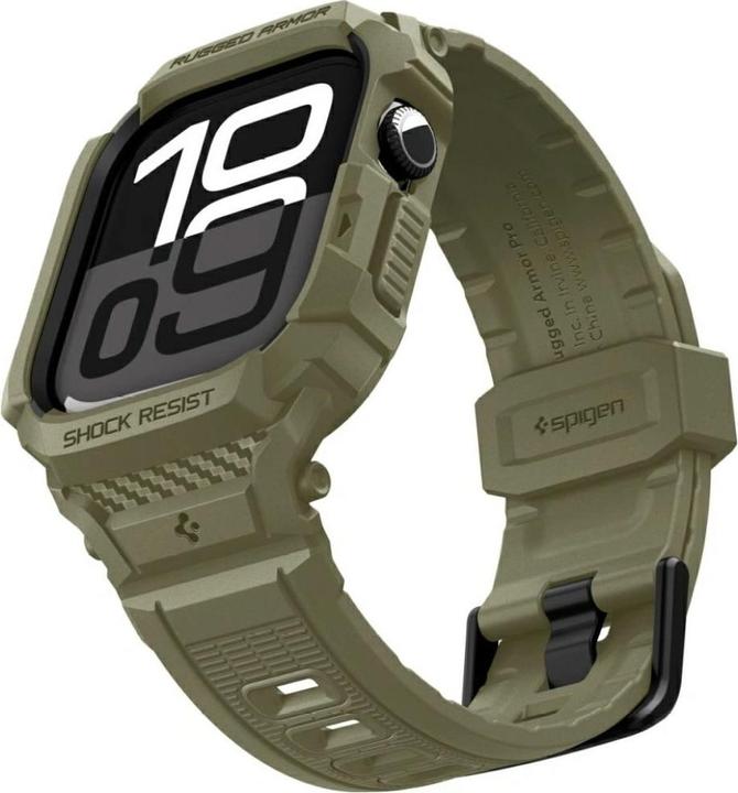 Produktbild Spigen - Rugged Armor Pro V2 - Apple Watch 10 46mm - Vintage Khaki (Silicone, TPU)