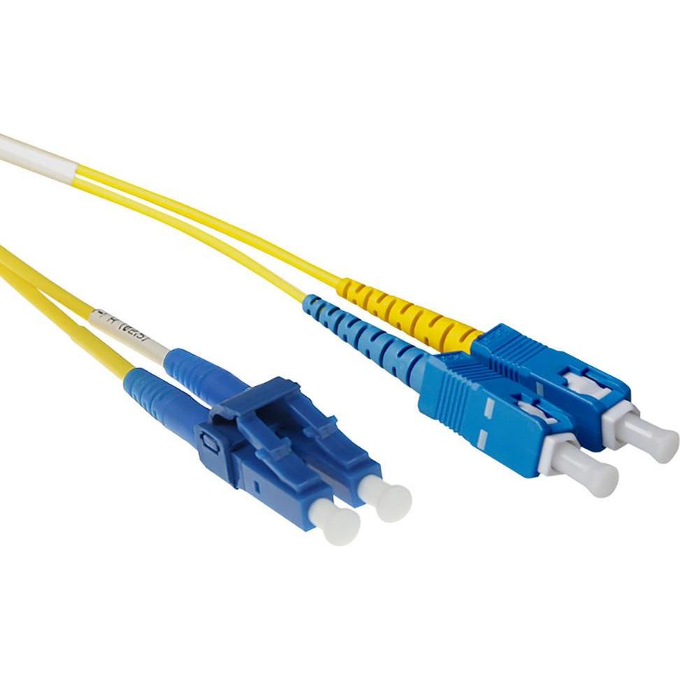 ACT 25 meter LSZH Singlemode 9/125 OS2 short boot fiber patch cable duplex with LC and SC connectors (CAT6, 25 m), Netzw...