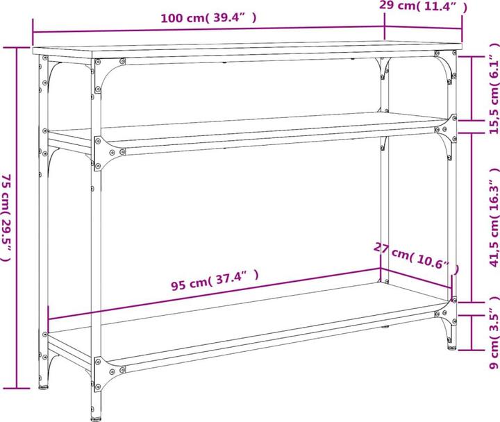 Image du produit vidaXL Konsolentisch (100 x 29 x 75 cm)
