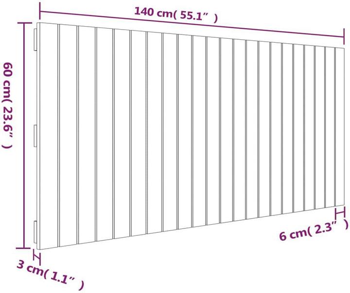 Actual product image vidaXL Wand-Kopfteil (140 x 3 x 60 cm)