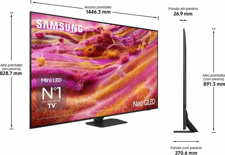 Image du produit Samsung TV AI Neo QLED 65" QN90F 2025, 4K, Mini LED sans reflet (65", 4K, 2025)