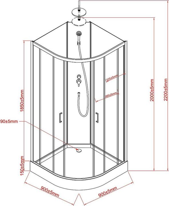 Image du produit Shower Design Rovata (90 cm, 90 cm, 200 cm)