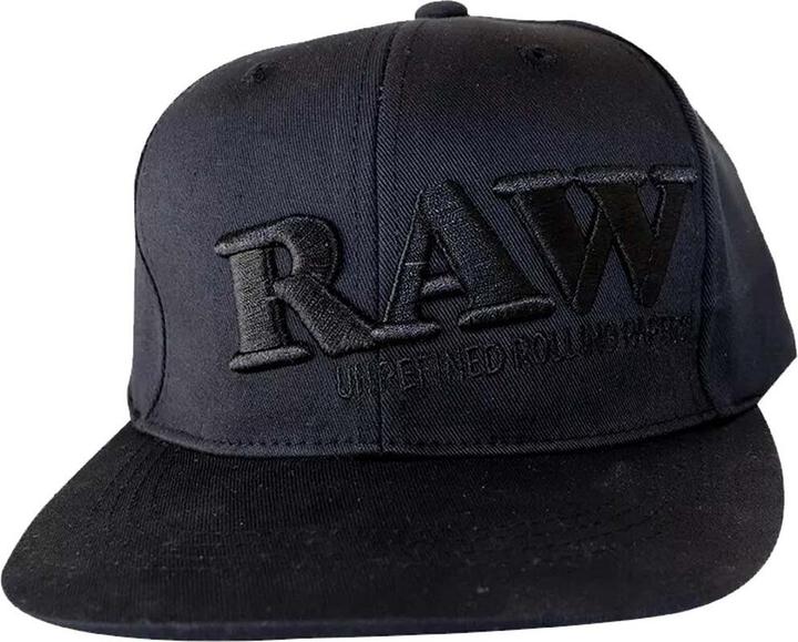 Produktbild RAW Flat Bill Snap Back Hat Black with Wooden Poker & Stash Pocket
