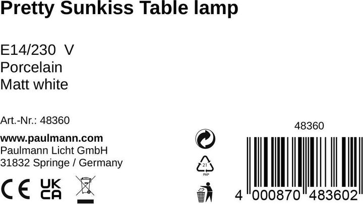 Valeurs nutritives et ingrédients Pauleen Pretty Sunkiss (E14)