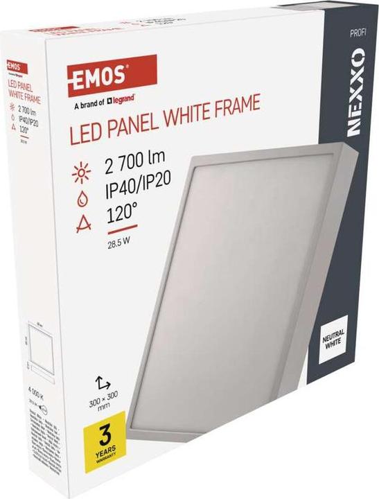 Actual product image Emos Surface-mounted LED light NEXXO, square, white, 28.5W,Neutral white (2700 lm)