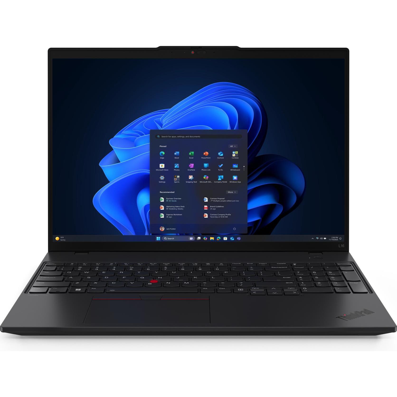 Lenovo ThinkPad L16 Gen 2 (Intel) (16", 1000 GB, 32 GB, Englisch International), Notebook, Schwarz