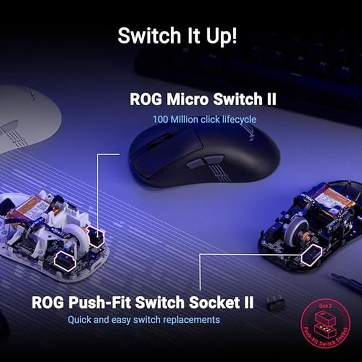 Image du produit ASUS ROG Keris II Origin (Sans fil, Filaire)